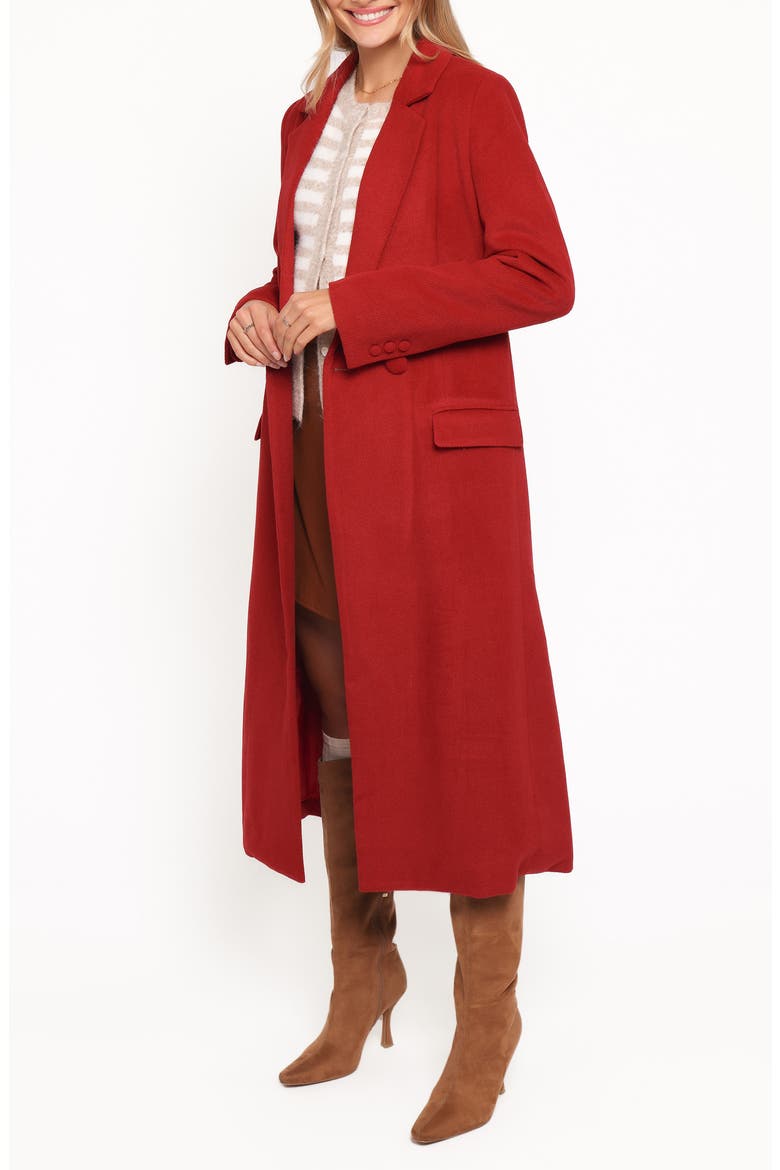 Jett Long Double Breasted Coat, Alternate, color, RED
