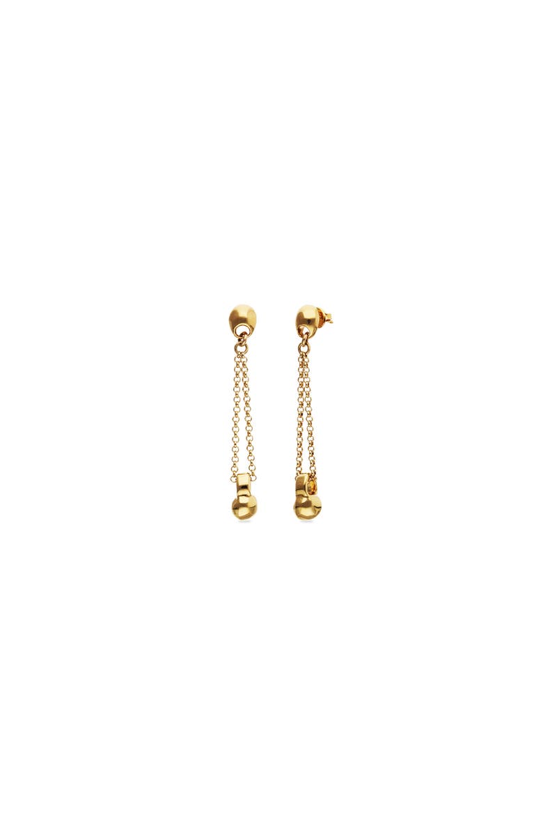 18k gold-plated earrings with long chain and dial detail, Main, color, Gold
