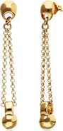 UNODE50 18k gold-plated earrings with long chain and dial detail