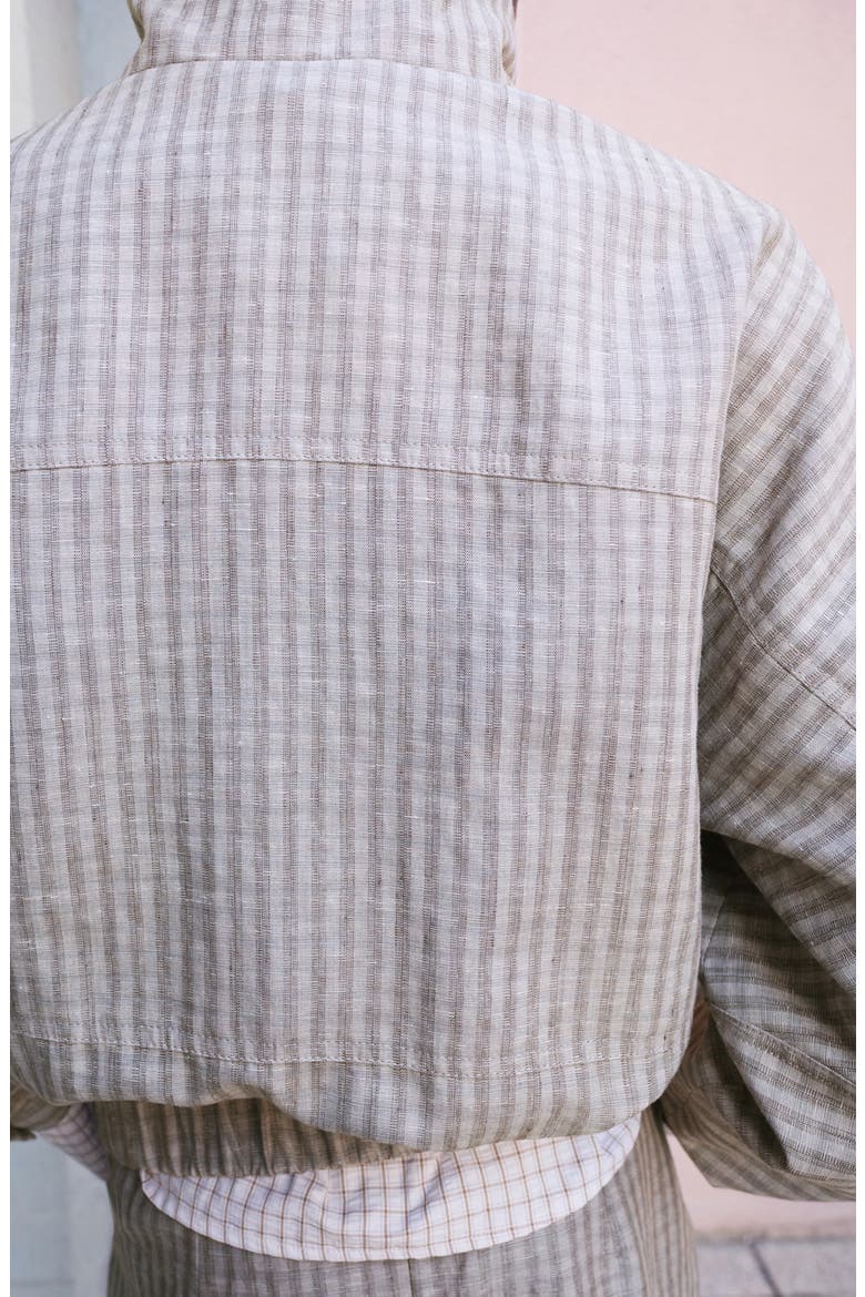 Check Bomber Jacket, Alternate, color, LIGHT/ PASTEL GREY