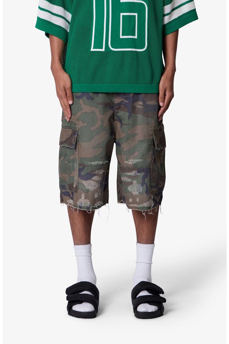 Baggy Distressed Cargo Shorts, Alternate, color, WASHED CAMO