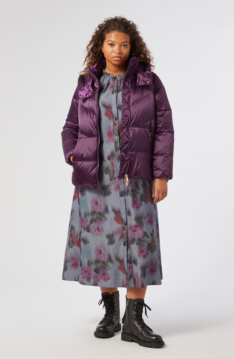 Marina Rinaldi Cimone Abstract Floral Long Sleeve Cotton Shirtdress, Alternate, color, 