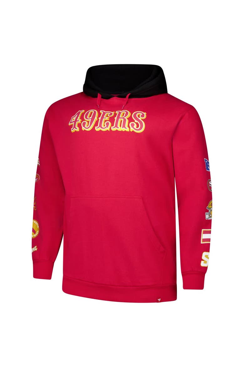 Men's Fanatics Scarlet San Francisco 49ers Big & Tall Patched Out Pullover Hoodie, Alternate, color, Scarlet