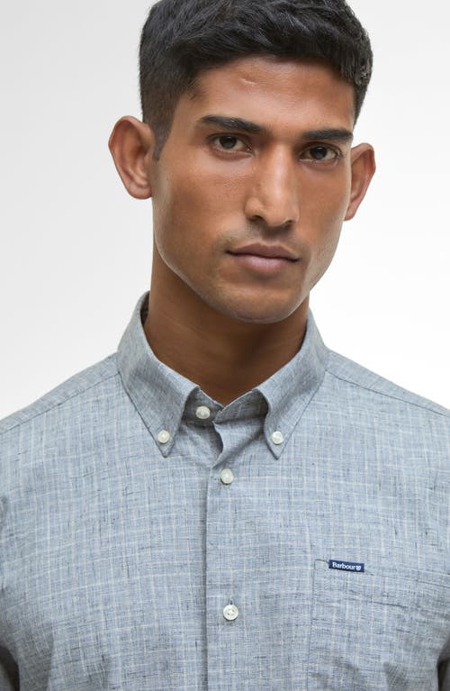 Barbour Wester Slub Check Cotton Button-down Shirt In Blue