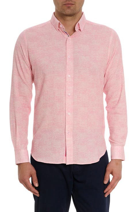 Reid Basket Weave Button-Up Shirt
