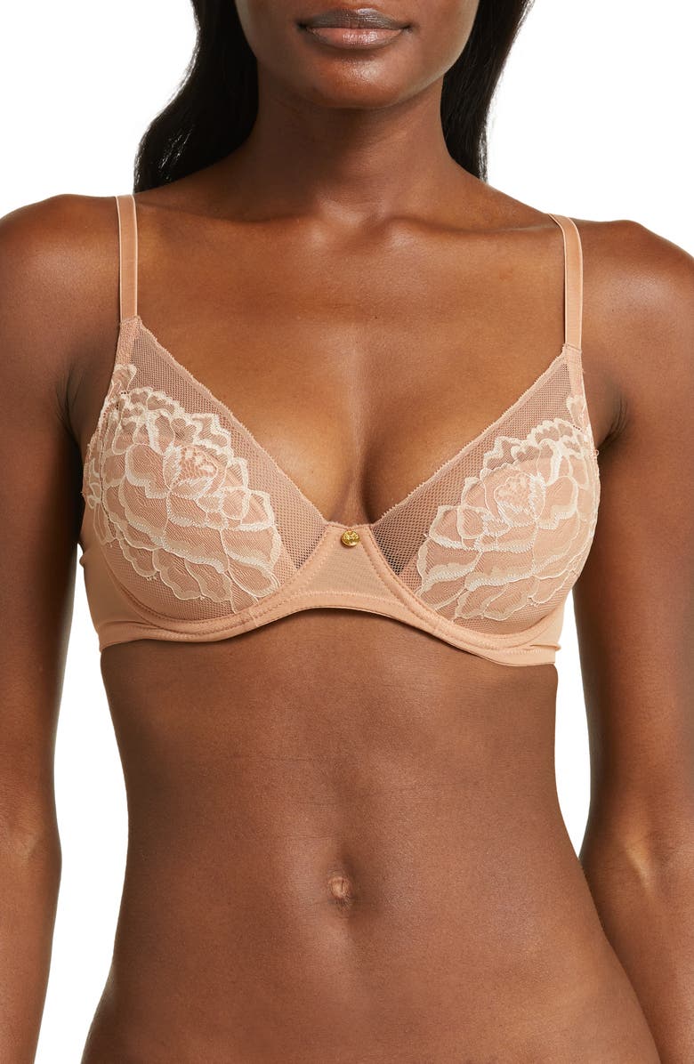 Natori Flora Underwire Contour Bra, Main, color, Glaze/ Cash