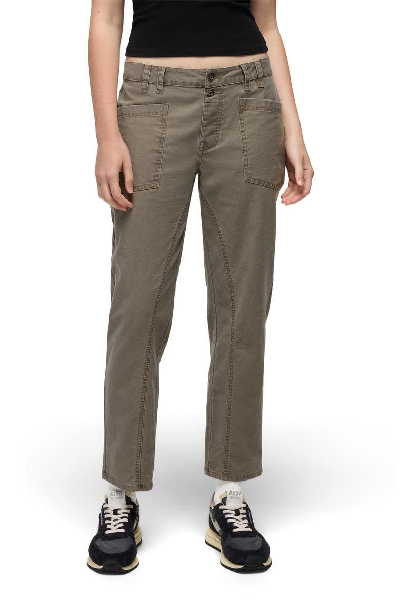 Suton Mid Rise Organic Cotton Blend Ankle Pants, Main, color, MUD