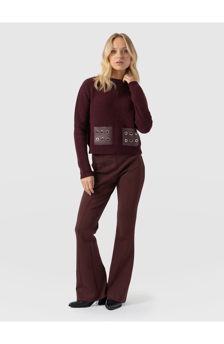 Saint + Sofia Fearne Flare Legging, Main, color, Maroon