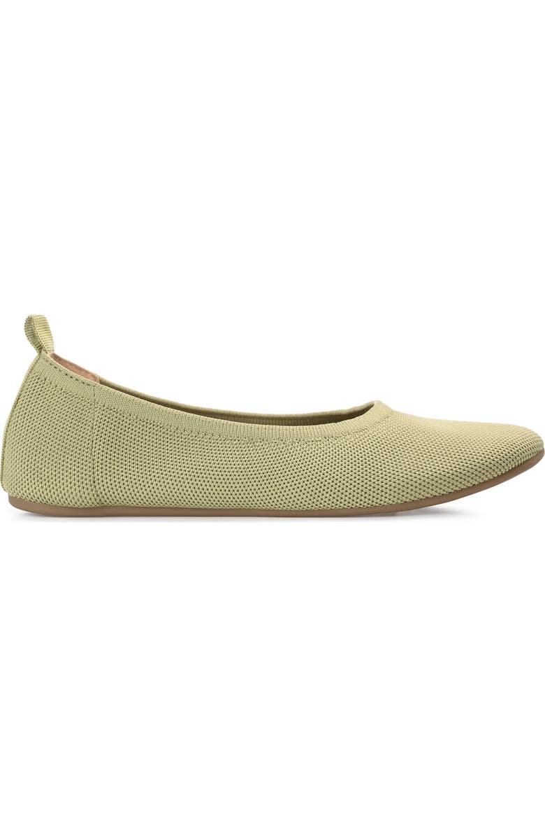 Journee Collection Jersie Knit Ballet Flat, Alternate, color, Olive