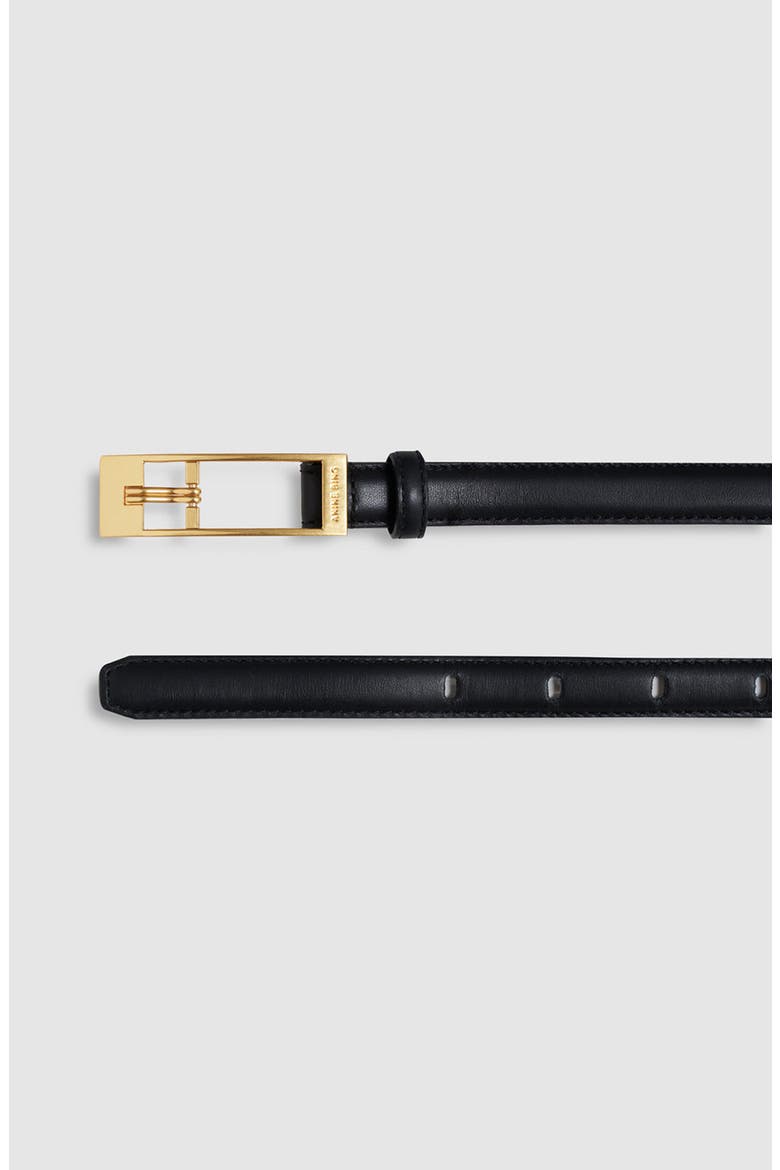 Elly Smooth Leather Belt, Alternate, color, Black