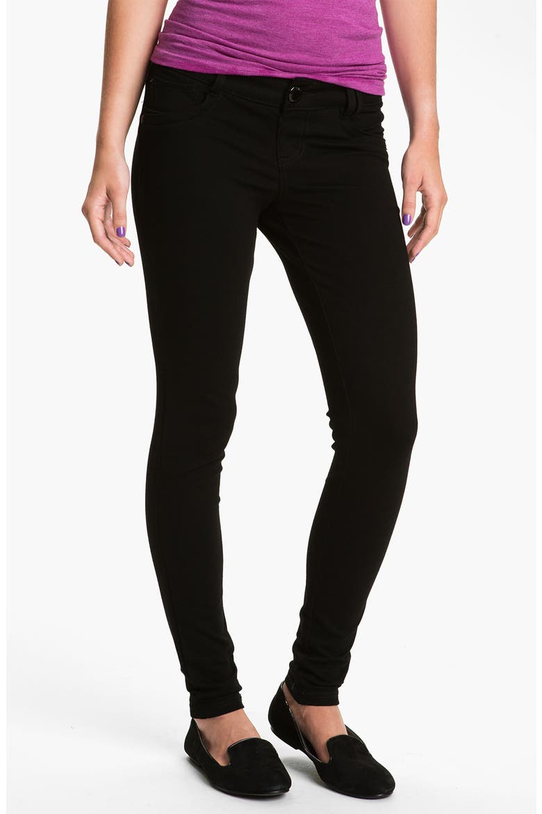 Ponte Knit Skinny Pants, Main, color, BLACK