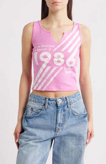 Vinyl Icons Santa Monical 86 Split Neck Graphic Tank