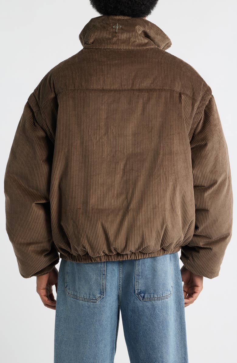 SANTO STUDIO Avola Cotton Corduroy Down Jacket, Alternate, color, Charcoal