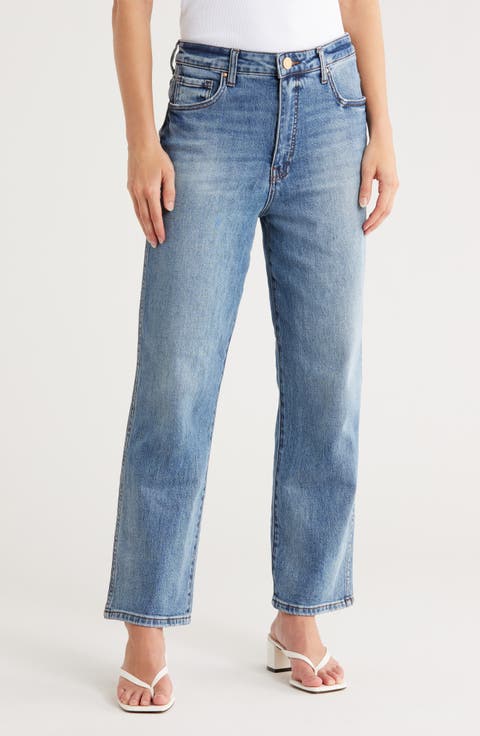 Melissa High Waist Ankle Relaxed Straight Leg Jeans (Calmer)