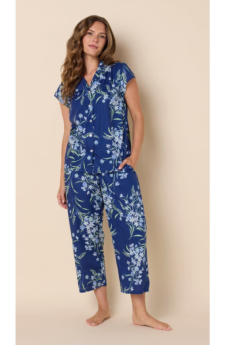 The Cat's Pajamas Luxe Pima Capri Floral Set, Main, color, Garden Posy