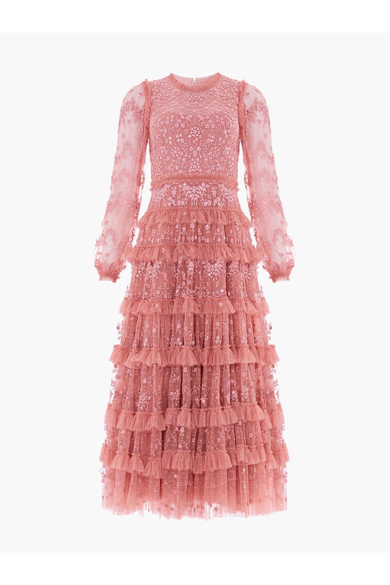 Blossom Lace Ankle Gown, Alternate, color, Misty Rose