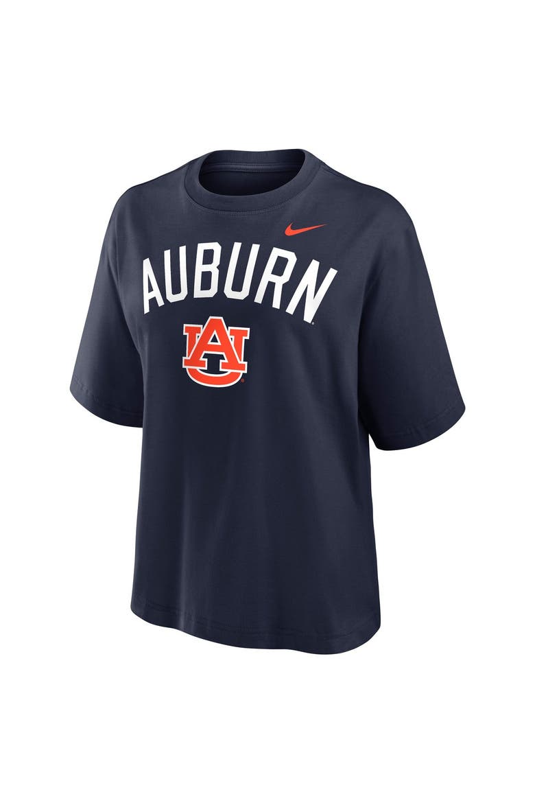 Women's Nike  Navy Auburn Tigers Arch Logo Boxy T-Shirt, Alternate, color, Navy