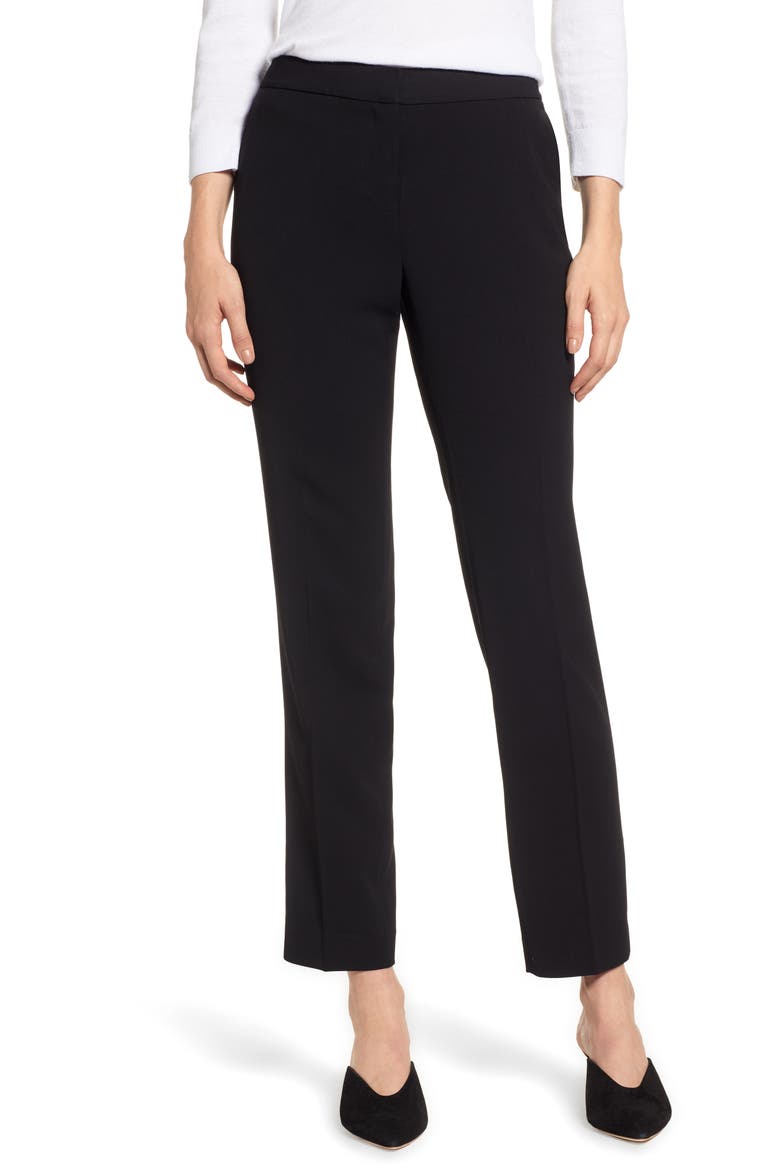 Textured Skinny Ankle Pants, Main, color, RICH BLACK