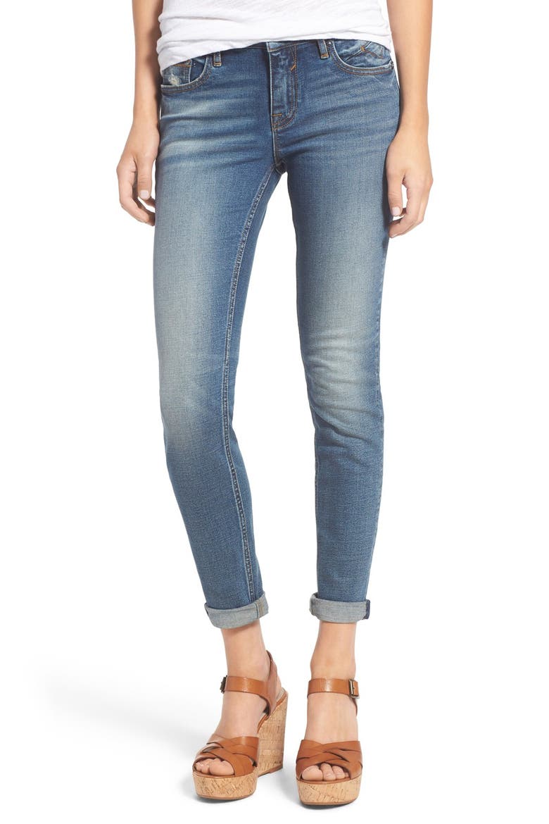 'Thompson' Distressed Cuffed Jeans, Main, color, MEDIUM WASH