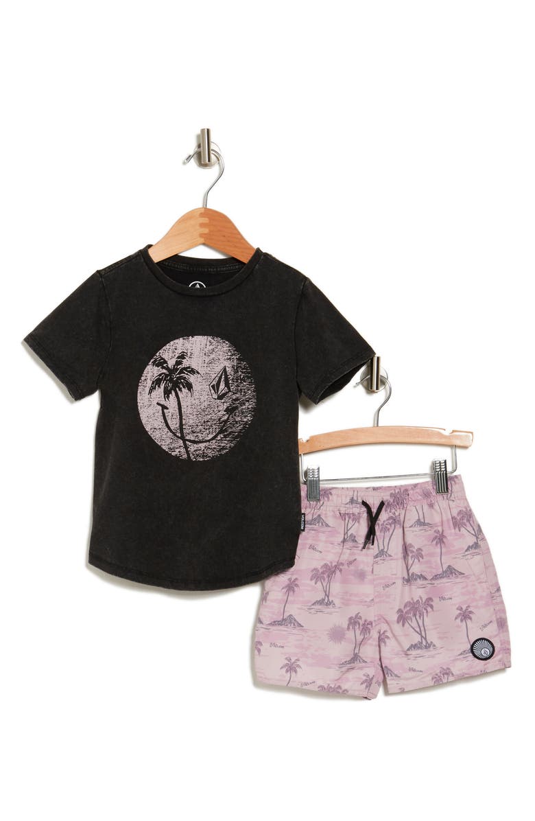 Volcom Kids' Graphic T-Shirt & Swim Shorts Set, Main, color, 
