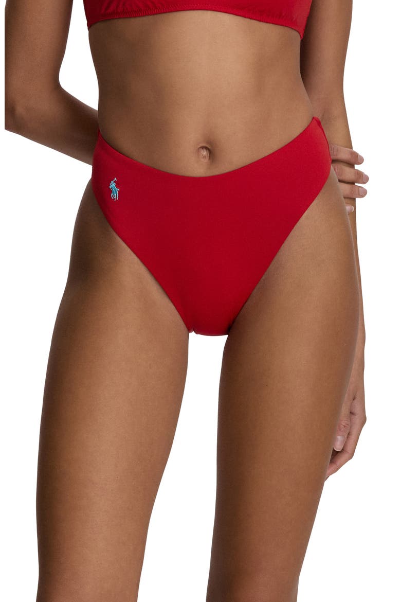 Modern High Cut Bikini Bottoms, Main, color, CRUISE RED