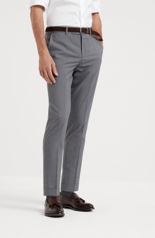 Brunello Cucinelli Men's Super 150s Lightweight Virgin Wool And Silk Formal Fit Trousers In Grey