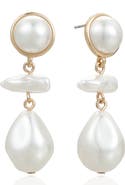 Ettika Rip Tide Faux Pearl Drop Earrings