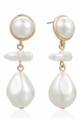 Rip Tide Faux Pearl Drop Earrings