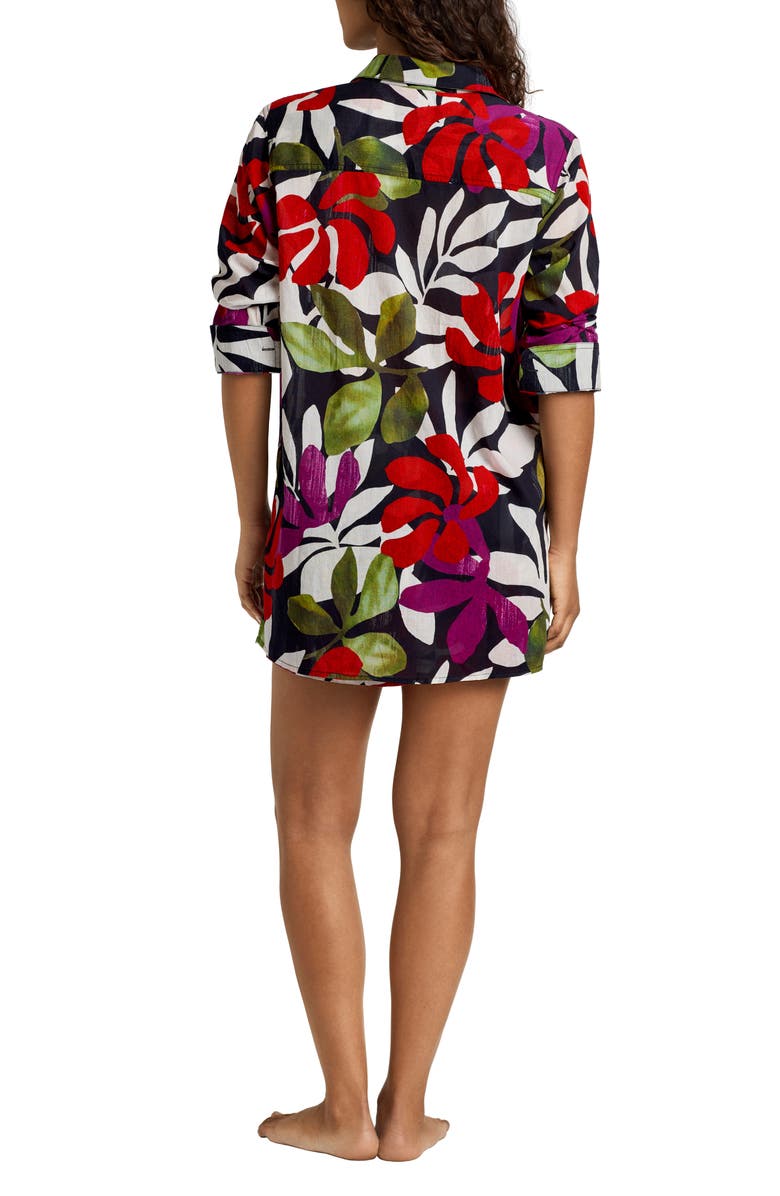 Lauren Ralph Lauren Button-Up Cover-Up Shirt & Shorts Set, Alternate, color, White Multi