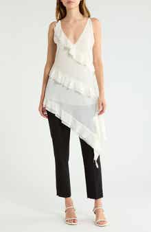 Asymmetrical Ruffle Trim Camisole