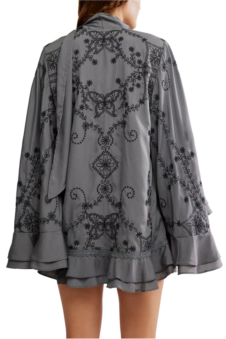 Bali September Sun Long Sleeve Minidress, Alternate, color, CHARCOAL GREY