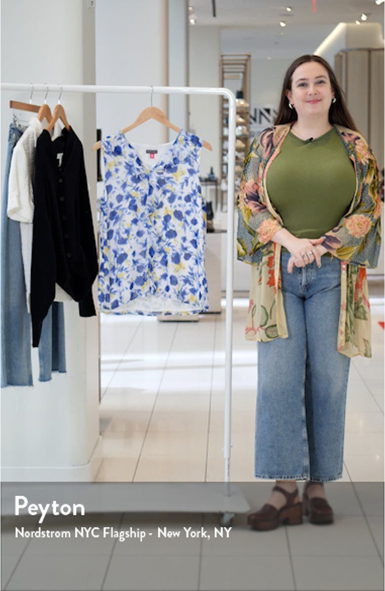 Floral Sleeveless Ruffle Chiffon Top, sales video thumbnail