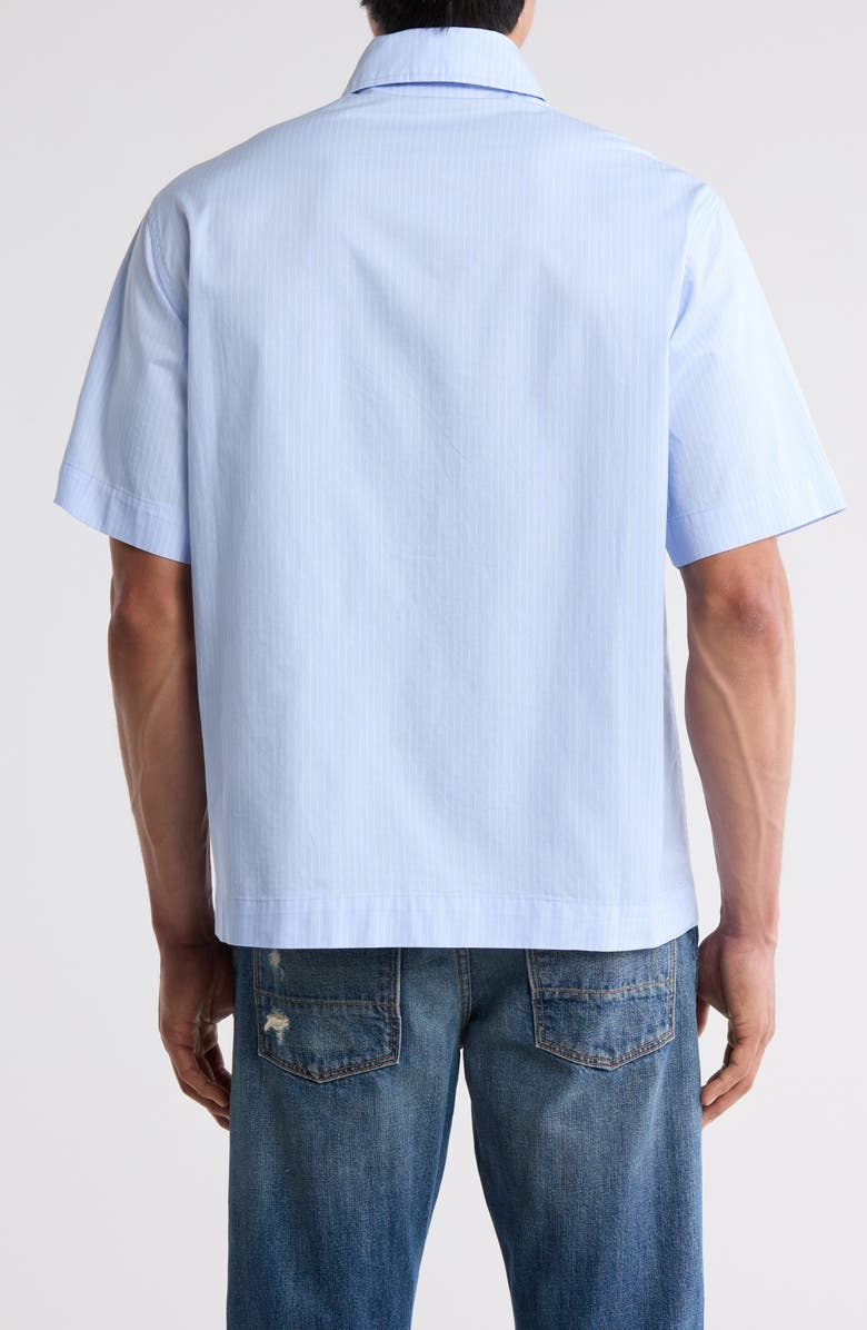 BOILER ROOM Logo Appliqué Short Sleeve Button-Up Shirt, Alternate, color, Tbc