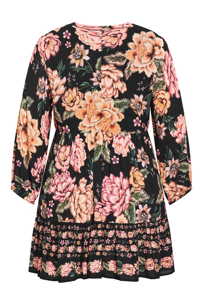 The Divine Border Print Long Sleeve Minidress, Alternate, color, FLORAL PRINT