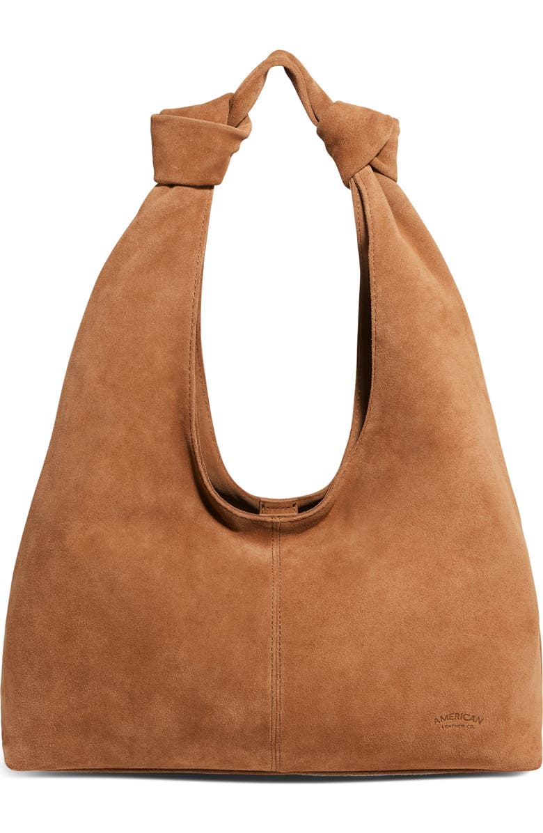 AMERICAN LEATHER CO. Gables Suede Hobo Bag, Main, color, Nutmeg Suede
