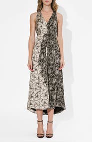 Adelyn Rae Ainsley Floral Reverse Print Sleeveless Dress