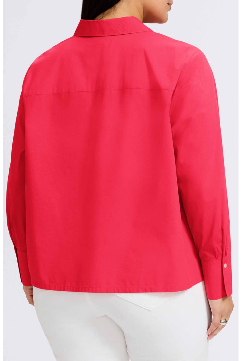 Bella Solid Popover Top, Alternate, color, RASPBERRY