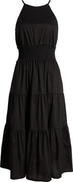 Loveappella Smocked Waist Tiered Maxi Dress