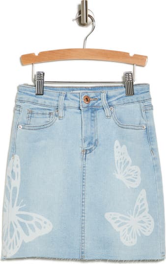Cute butterfly top + denim skirt yv31673