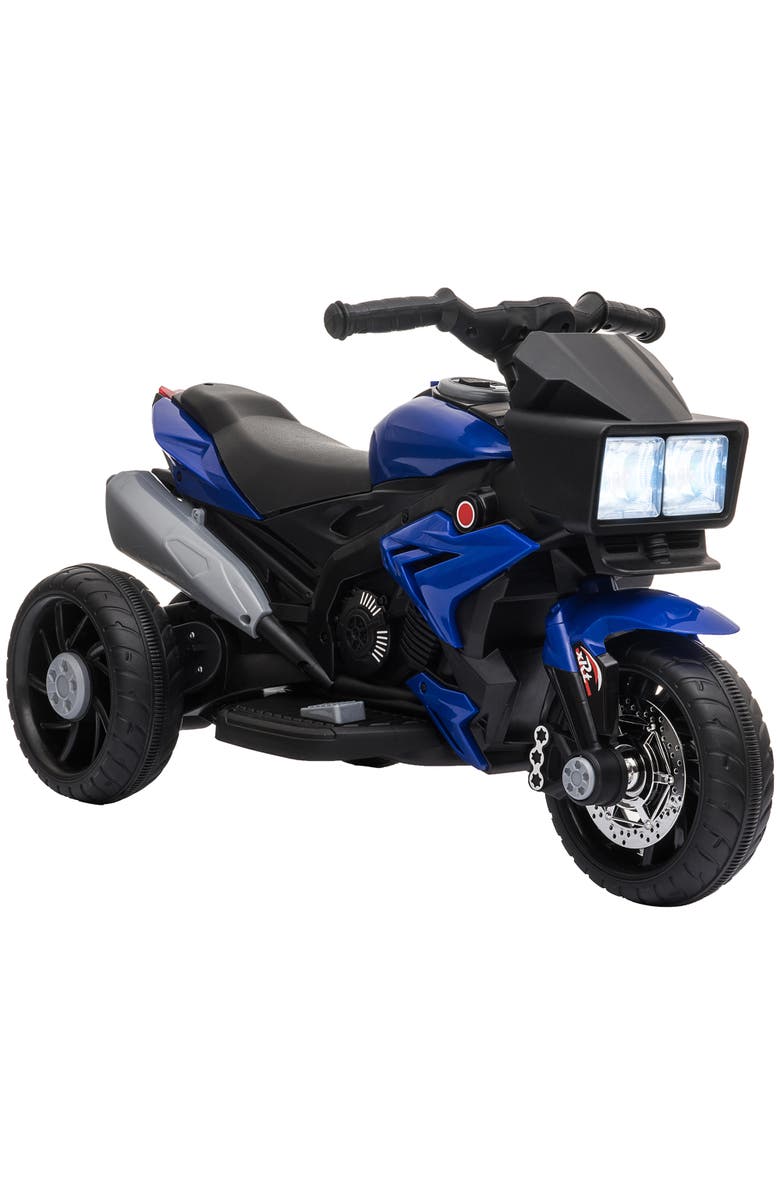 Aosom 6V Kids Electric Motorcycle, Dirt Bike Style, Music, Horn, Headlights, Main, color, Blue
