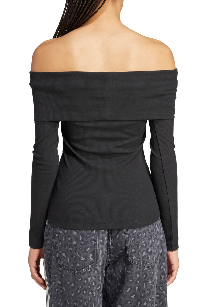 Campus 2000 Off the Shoulder Top, Alternate, color, BLACK