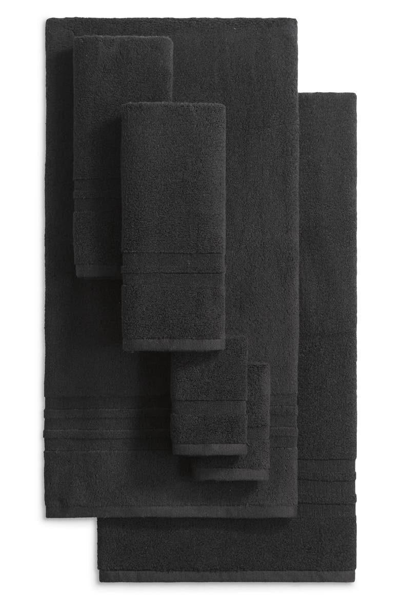 Sofia 6-Piece Bath Towels, Alternate, color, BLACK
