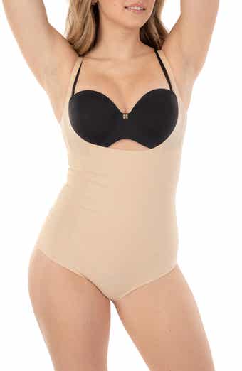 BODY BEAUTIFUL Wear Your Own Bra Bodysuit Shaper with Targeted Double Front Panel