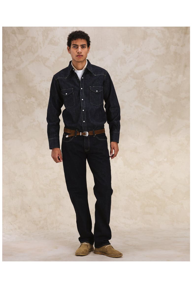 Jennyblu Indigo Rinse Denim Shirt, Alternate, color, INDACO