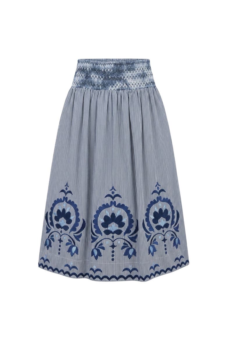 Georgia Embroidered Midi Skirt, Main, color, Parkside Floral Stripe