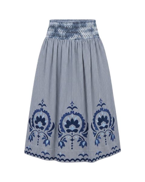 Georgia Embroidered Midi Skirt