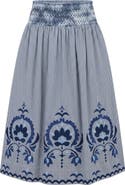 Cartolina Georgia Embroidered Midi Skirt