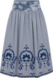 Cartolina Georgia Embroidered Midi Skirt