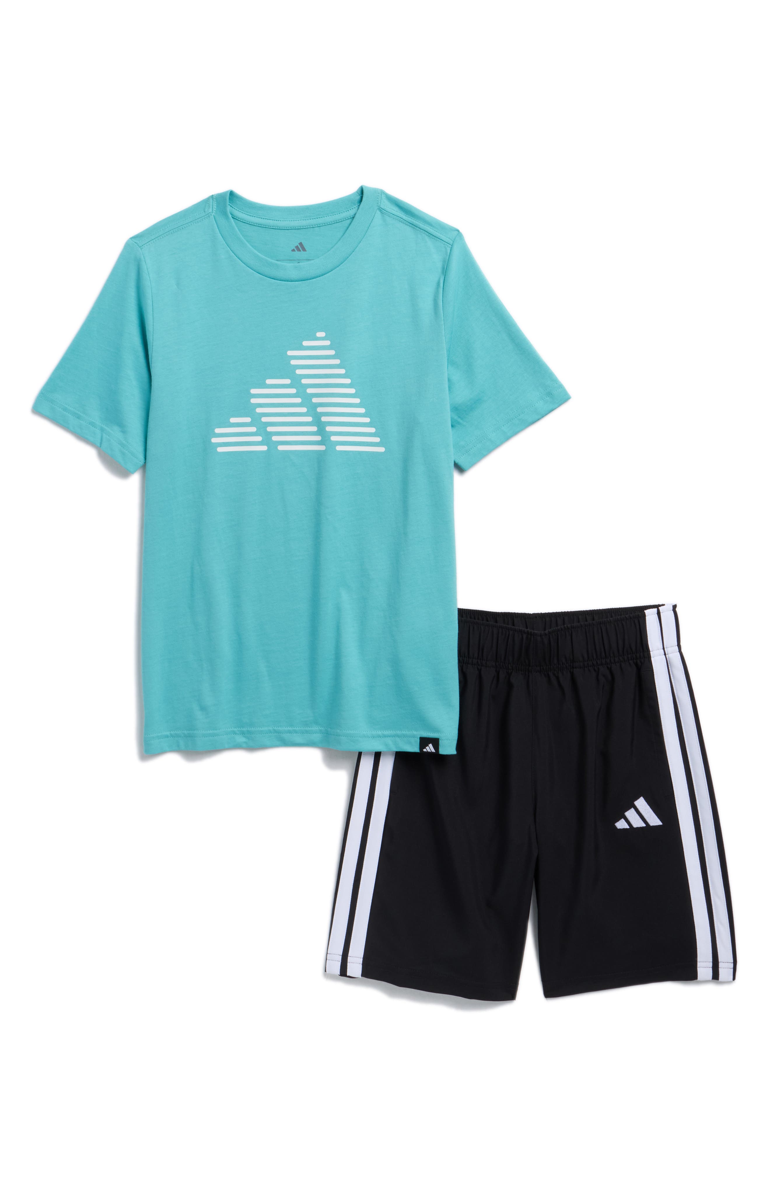 adidas Kids' 3-Stripes T-Shirt & Shorts Set