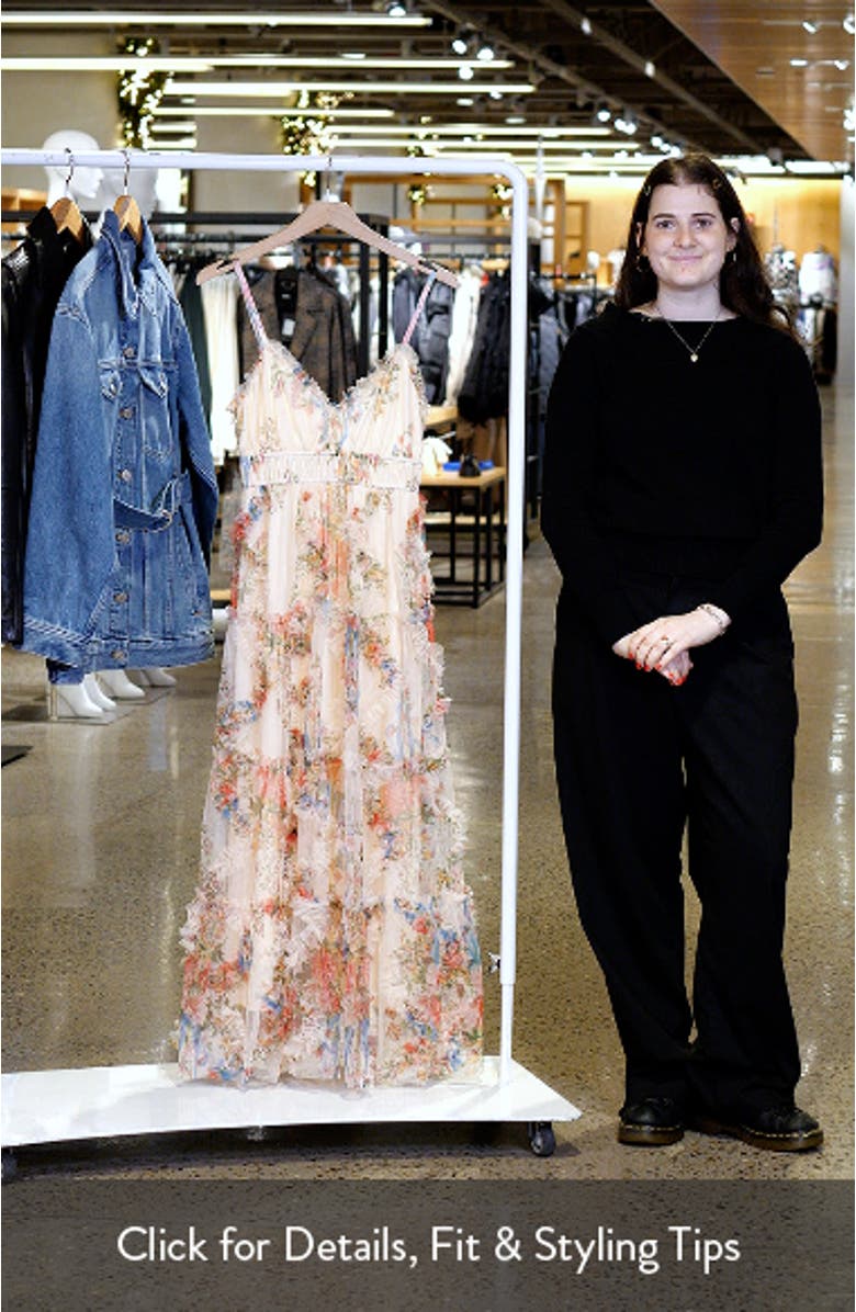 Flowered Ruffle Sleeveless Maxi Dress, sales video thumbnail